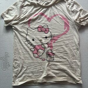 Hello Kitty Cream and Pink Short Sleeve Tee